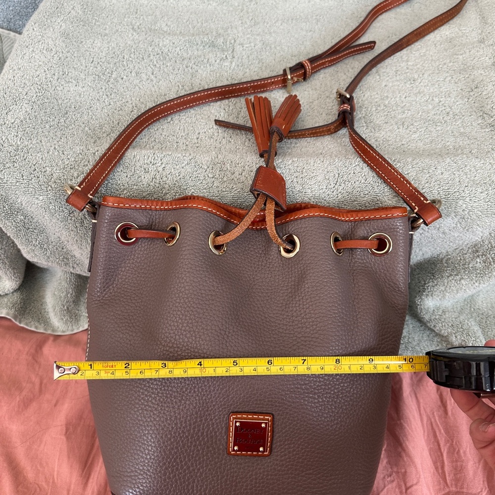 Dooney & Bourke Gray and Brown Leather Shoulder Bag - Picture 6 of 11